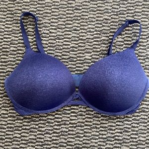 Victoria Secret Perfect Shape S-38D blue bra.